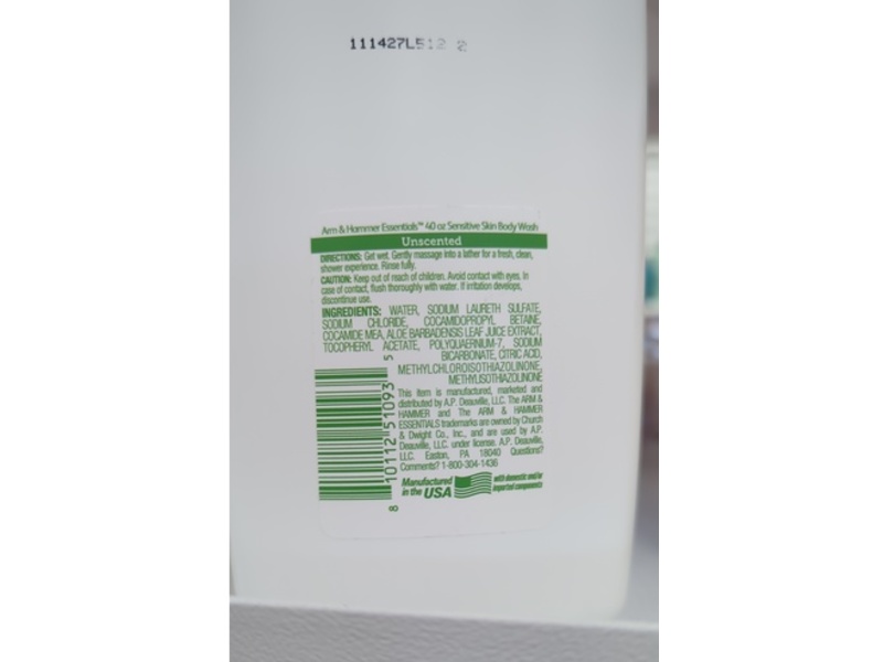 Arm & Hammer Sensitive Body Wash, 40 oz/1.18 L