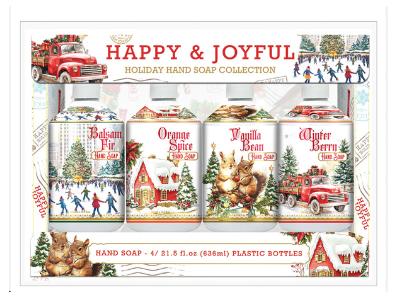 Happy & Joyful Holiday Hand Soap Collection, 21.5 fl oz/636 mL, Pack Of 4