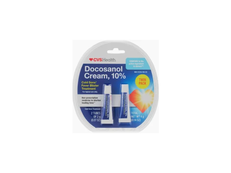 CVS Health Docosanol 10% Cream, 0.14 oz/4 g, Pack OF 2
