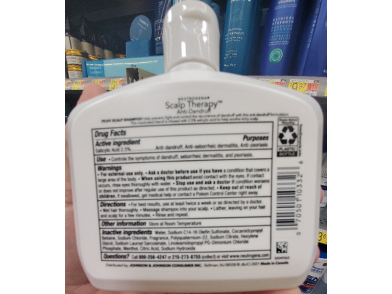 Neutrogena Scalp Therapy Anti-Dandruff Shampoo, 12 fl oz/354 mL