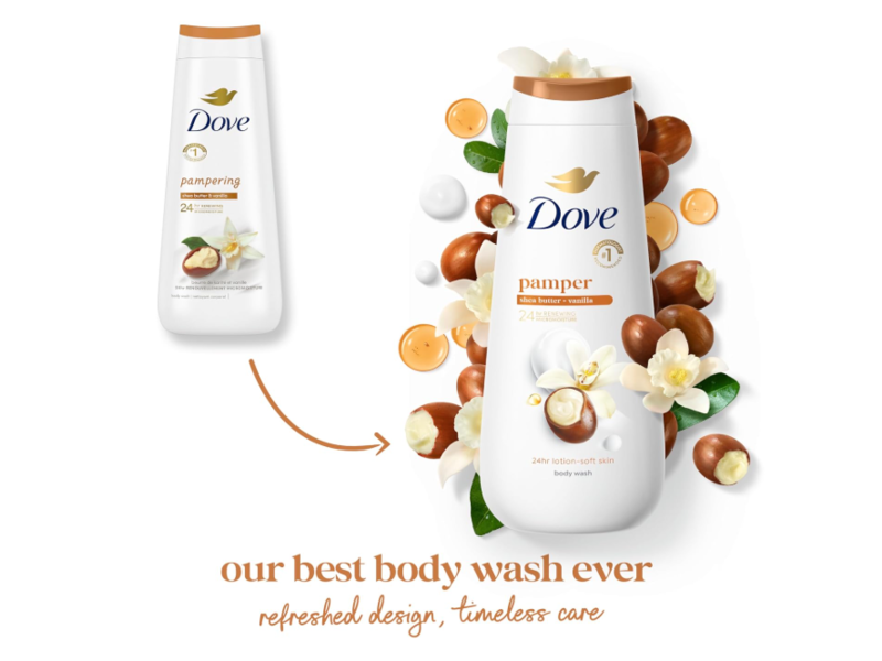 Dove Pampers & Softens Skin Body Wash, Shea Butter & Vanilla, 20 fl oz