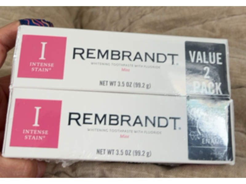 Rembrandt Intense Stain Whitening Toothpaste, Fluoride, 3.5 oz, Pack Of 2