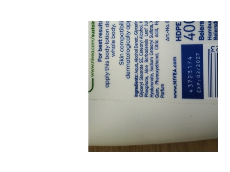 Nivea Body Lotion, Aloe & Hydration, 400 mL