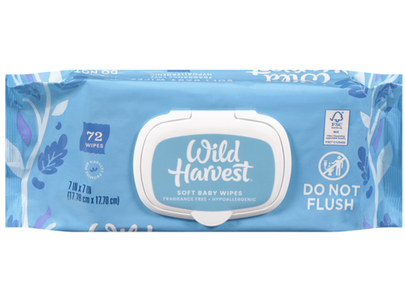 Wild Harvest Soft Baby Wipes, Aloe Vera & Vitamin E, 72 Count