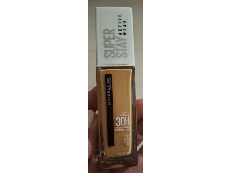 Maybelline New York Super Stay Active Wear Liquid Foundation, 312 Golden, 1.0 fl oz/30 mL