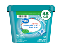 Great Value Automatic Dishwasher Pacs, Fresh Scent, 25.3 oz/720 g, 48 Count - thumbnail 1