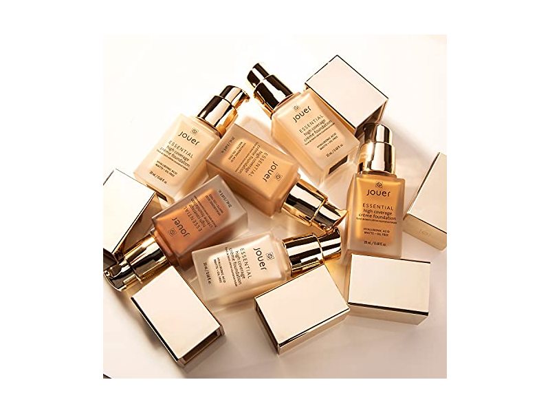 Jouer Essential High Coverage Creme Foundation, Biscuit, 0.68 fl oz/20 mL
