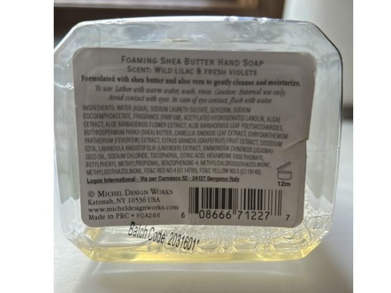 Michel Design Works Foaming Shea Butter Hand Soap, Lilac & Violets, 17.8 fl oz/530 mL