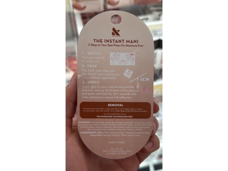 Olive & June Minimalist Instant Mani False Nails, Almond Miky Syrup Gradient, 42 Count