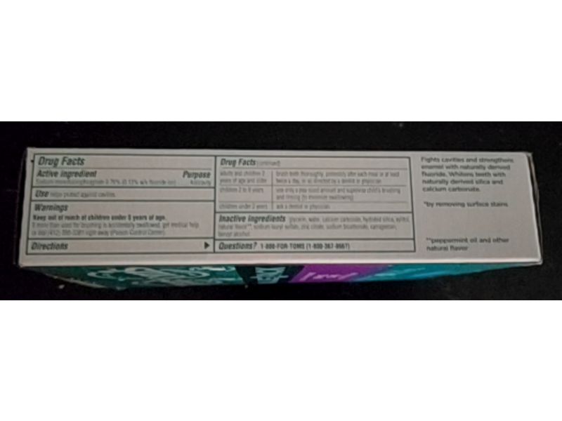 Tom's Of Maine Whole Care Anticavity Toothpaste, Peppermint, 8 oz/226 g, Pack Of 2