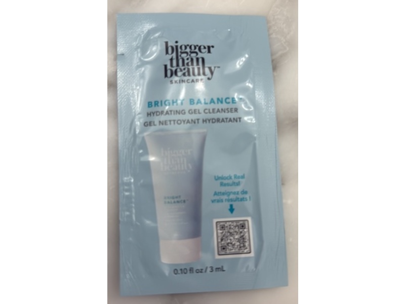 Bigger Than Beauty Bright Balance Hydrating Gel Cleanser, 0.10 fl oz/3 mL
