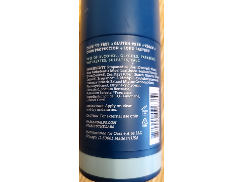 Oars + Alps Deodorant, Aspen Air, 2.6 oz/75 g
