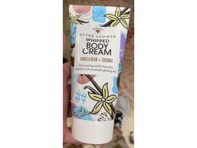 Bolero After Shower Whipped Body Cream, Vanilla Bean + Coconut, 5 fl oz/147.3 mL