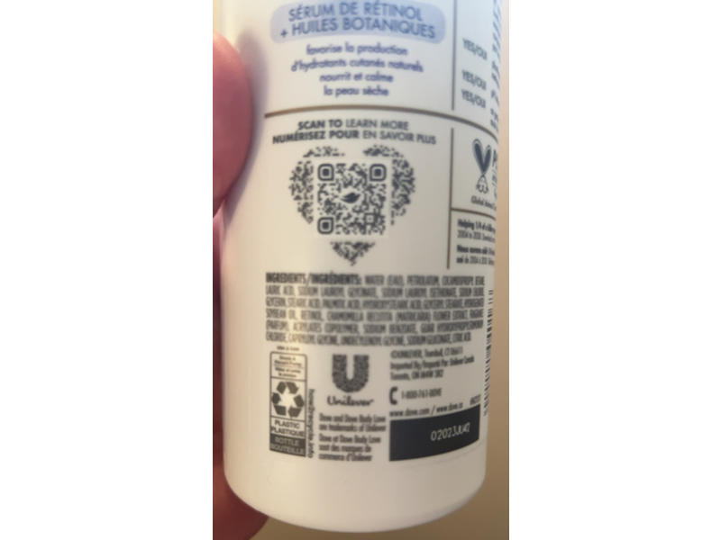 Dove Night Recovery Body Cleanser, Retinol Serum, 17.5 fl oz/517 mL, 4 Count