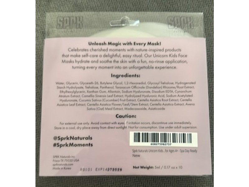Sprk Naturals Unicorn Kids Face Masks, 20 Counts