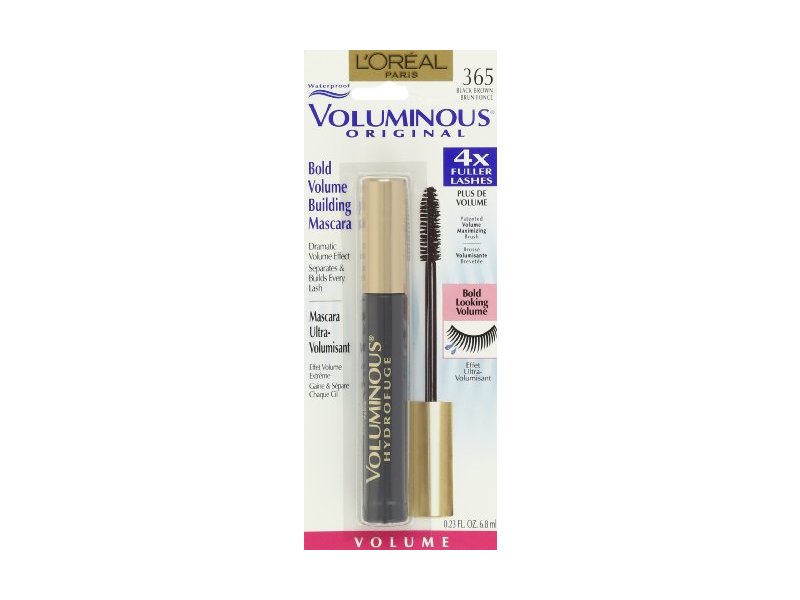 L'Oreal Paris Voluminous Original Waterproof Mascara, Black Brown, 0.28 Ounces