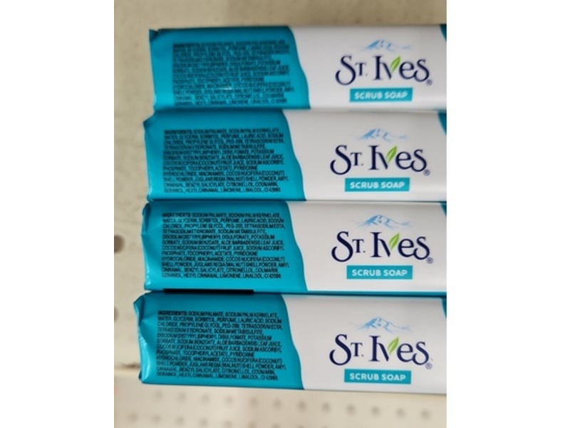 St.Ives Scrub Soap, Coconut Water, Aloe & Walnut, 4 oz, Pack Of 4