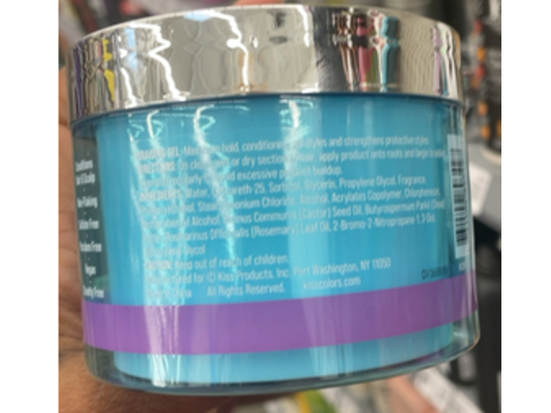 Kiss Colors & Care Maximum Hold Braiding Gel, Organic Jamaican Black Castor, 6 oz