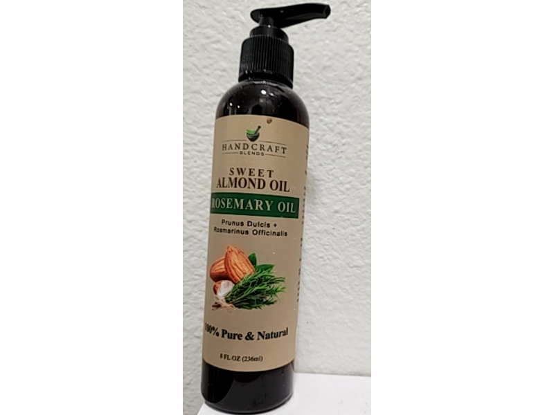 Handcraft Body & Hair Oil, Blends Sweet Almond Oil, Rosemary Oil 8 fl oz/236 mL