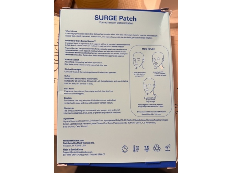 Mind The Skin Surge Patch, 8 Count