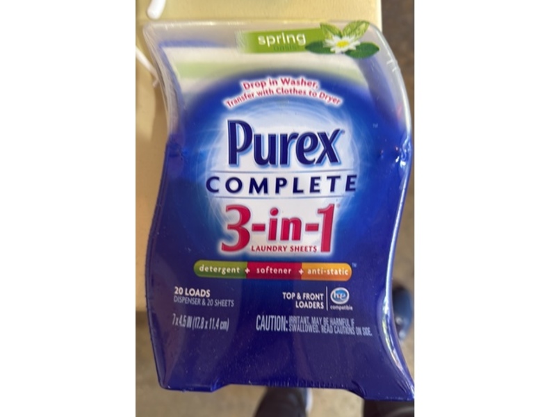 Purex Complete 3-In-1 Laundry Sheets, Spring, 20 Loads, 20 Sheeets