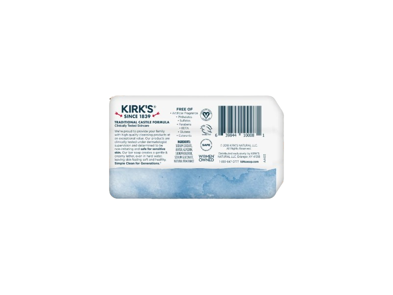 Kirk's Gentle Castile Soap, Original Fresh Scent, 4.0 oz/113 g, Pack Of 6