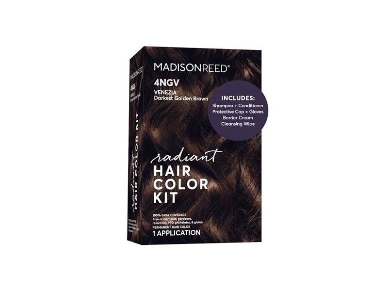 Madison Reed Radiant Hair Color Kit, 4NGV Venezia Darkest Golden Brown, 1 Application
