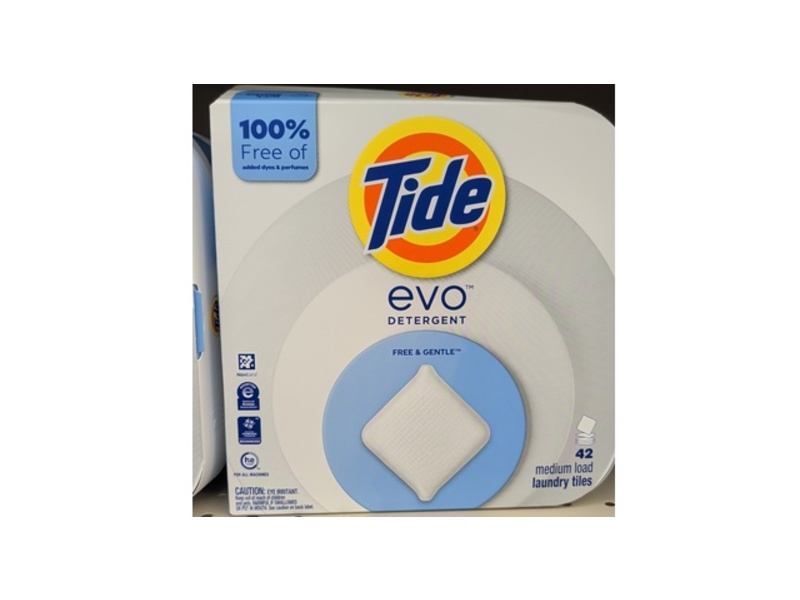 Tide Evo Detergent, Free & Gentle, 42 Loads, 42 Count