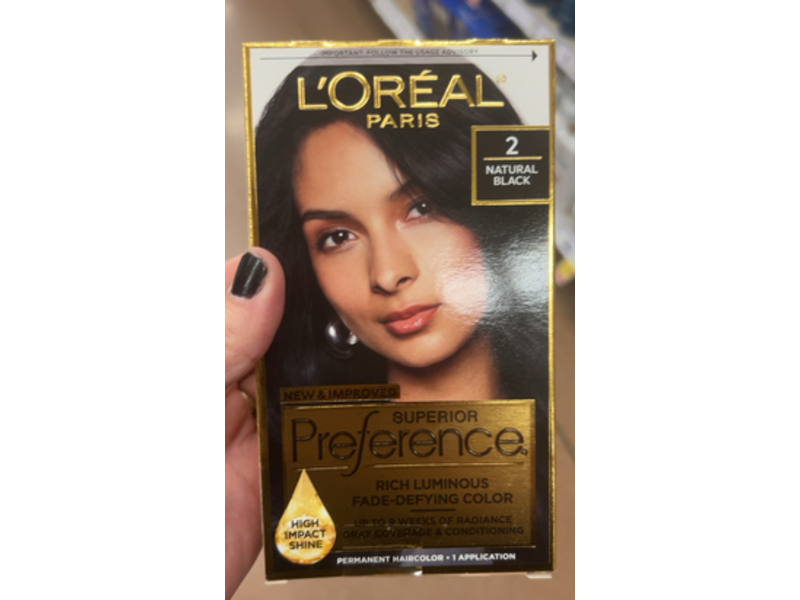 L'Oreal Paris Superior Preference Permanent Hair Color, 2 Natural Black, 1 Application