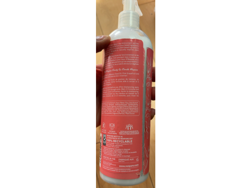 Renpure Radiant Shine Conditioner, Pink Grapefruit & Peony, 16 fl oz/473 mL
