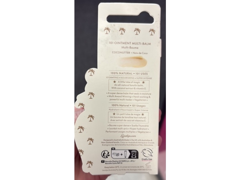 Lanolips 101 Ointment Multi-Balm, Coconutter, 0.35 oz/10 g.