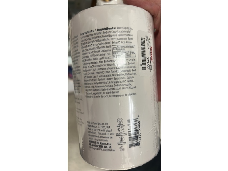 Briogeo Curl Charisma Hydrating Shampoo, Rice Amino + Avocado, 33.8 fl oz/1000 mL