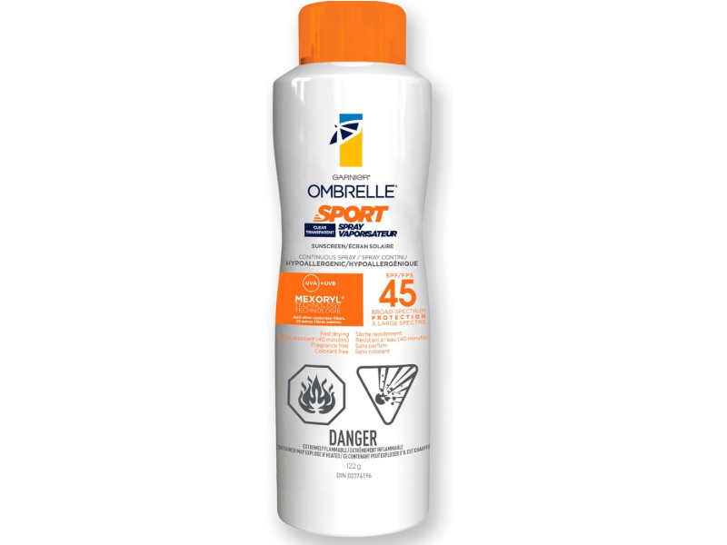 Garnier Ombrelle Sport Clear Sunscreen Spray, SPF 45, 122 g