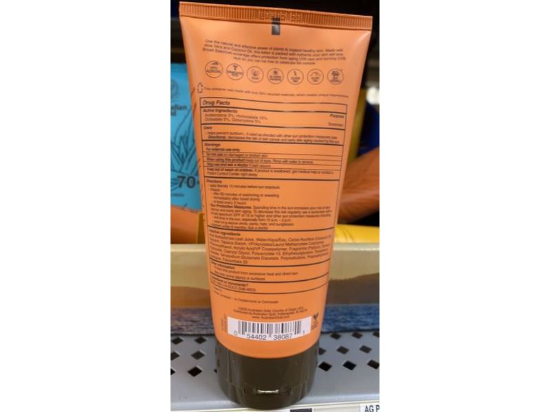 Australian Gold Plant Based Sunscreen Lotion, Spf 50, Aloe & Coconut, 6 fl oz/177 ml