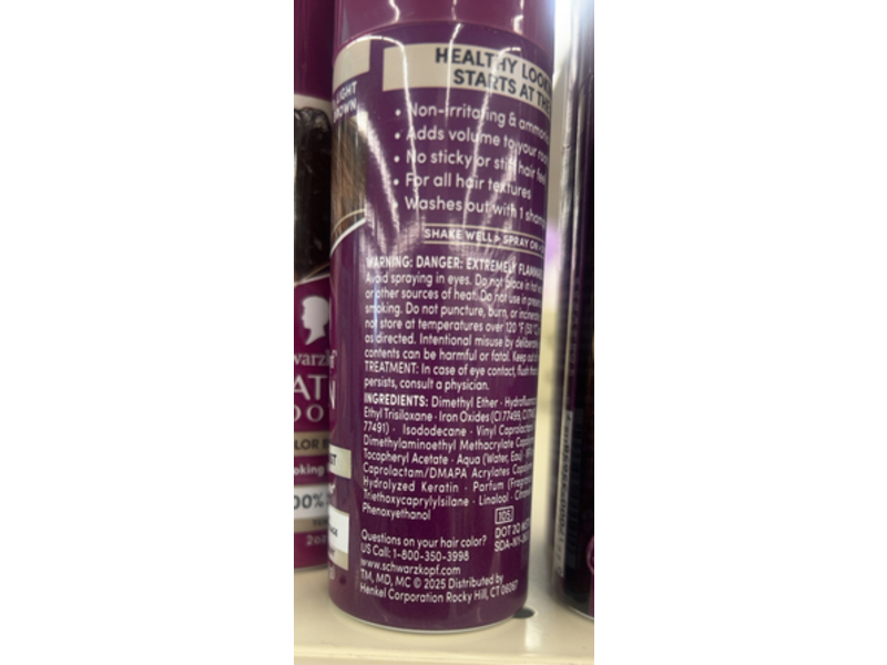 Schwarzkopf Keratin Root Thickening Color Boost Spray, Light Brown, 2 oz/57 g