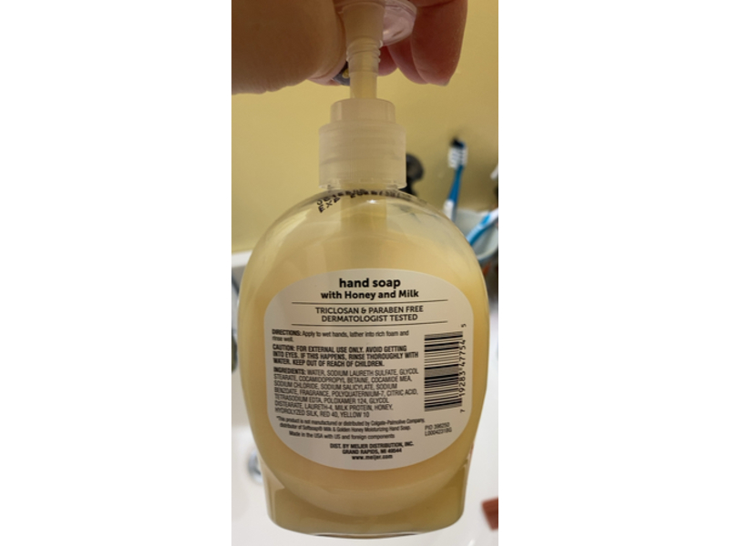Meijer Hand Soap, Honey & Milk, 7.5 fl oz/221 mL