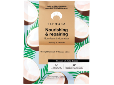 Sephora Nourishing & Repairing Overnight Hair Mask, Coconut Oil, 1 fl oz/30 mL, 1 Count