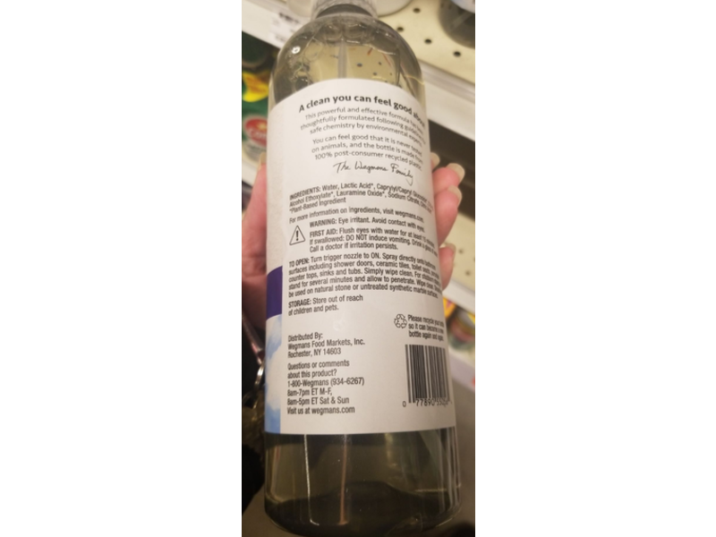 Wegmans Bathroom Cleaner, Free & Clear, 25 fl oz/739 mL