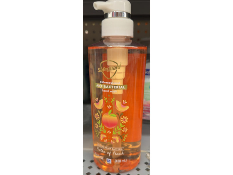 Safeguard Chloroxylenol Antibacterial Hand Wash, Notes Of Peach, 15.5 fl oz/458 mL