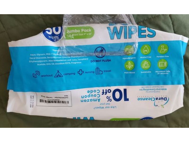 DuraCleanse Body Wipes, 50 Count