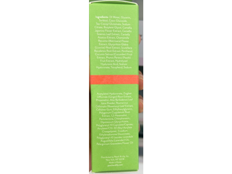 Peach & Lily Power Calm Hydrating Gel Cleanser, Chamomile, Cucumber Fruit & Cica, 1.01 fl oz/30 mL