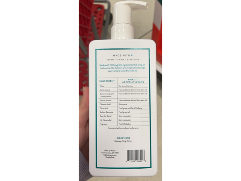 Native Fresh Mistletoe Volumizing Conditioner, 16.5 fl oz/487 mL