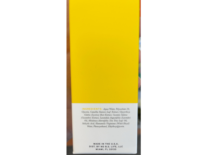 no b.s. Purifying Facial Toner, Witch Hazel, Tea Tree Oil & Salicylic Acid, 5 fl oz/150 mL