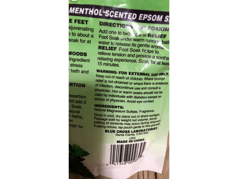 Relief MD Foot Soak Spearmint and Menthol Epsom Salt, 16 oz (454 g)