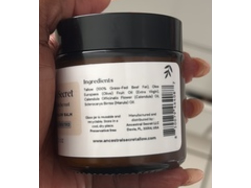 Ancestral Secret Grass-Fed Tallow Balm, Unscented, 2 oz/60 g