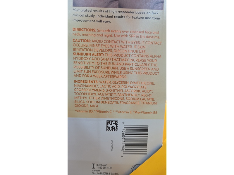 Olay Daily Radiance Lotion, Vitamin C + Niacinamide, 1.7 fl oz/50 mL