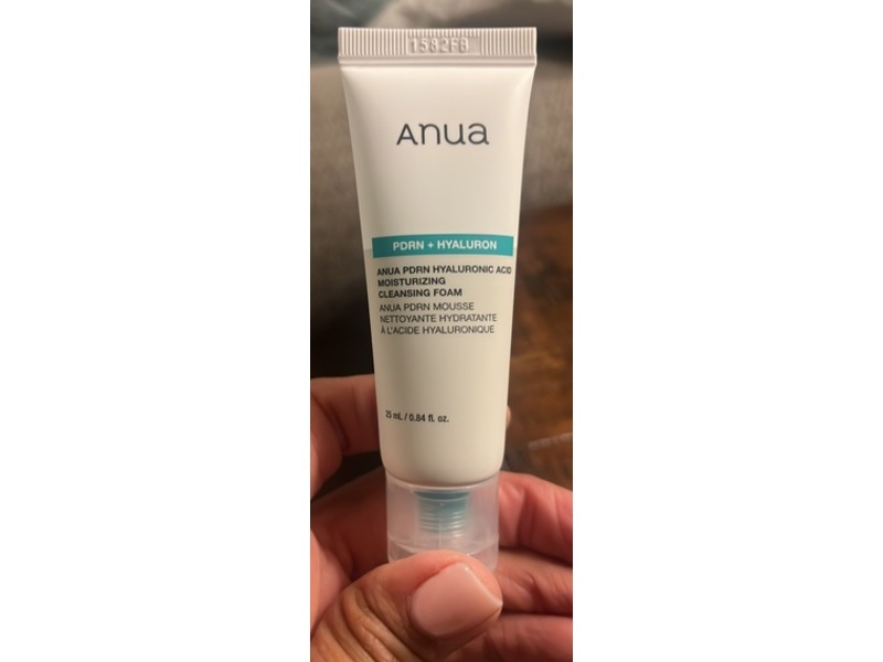 Anua Pdrn Hyaluronic Acid Moisturizing Cleansing Foam, Pdrn + Hyaluron, 0.84 fl oz/25 mL