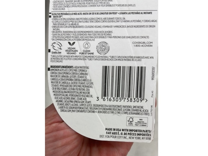 Cover Girl Lash Blast Supercloud Mascara, 805 Black, 0.33 oz/10 mL