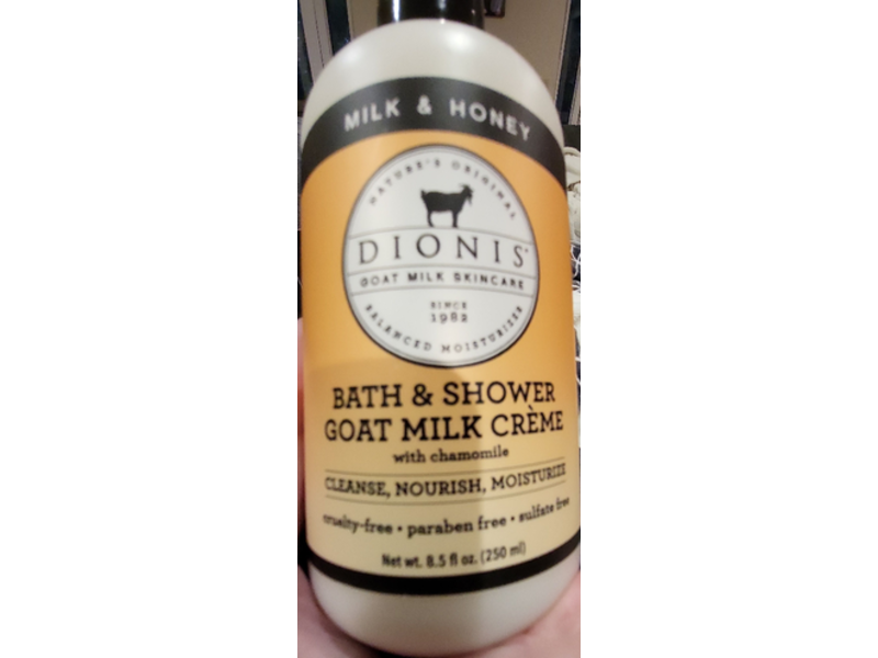 Dionis Bath & Shower Goat Milk Creme, Milk & Honey, 8.5 fl oz/250 mL