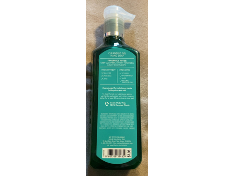 Bath & Body Works Cleansing Gel Hand Soap, Cucumber Melon, 8 fl oz/236 mL